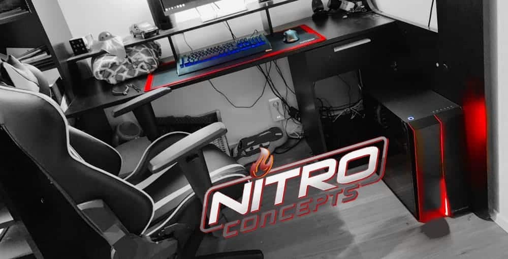 Nitro Concepts Deskmat DM16 Noir/Rouge - 160x80cm - Tapis de souris