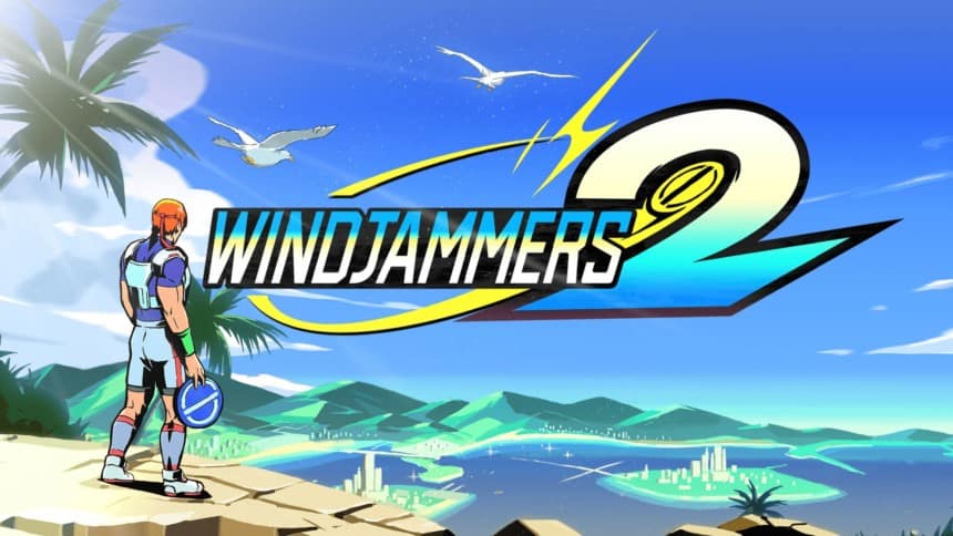 windjammers 2 titre sur fond de plage