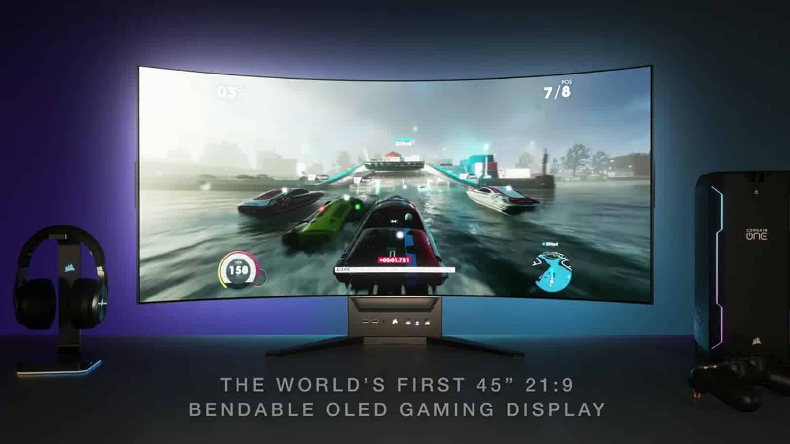 Moniteur de jeu incurvé UltraGearMC OLED WQHD avec taux de rafraîchissement  de 240Hz et temps de réponse de 0,03ms (GàG) de 45 po